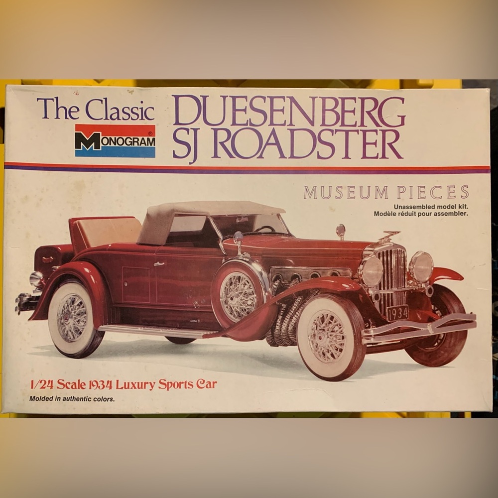 Monogram The Classic 1934 Duesenberg SJ Roadster 1:24 Model Kit #2302 from 1976